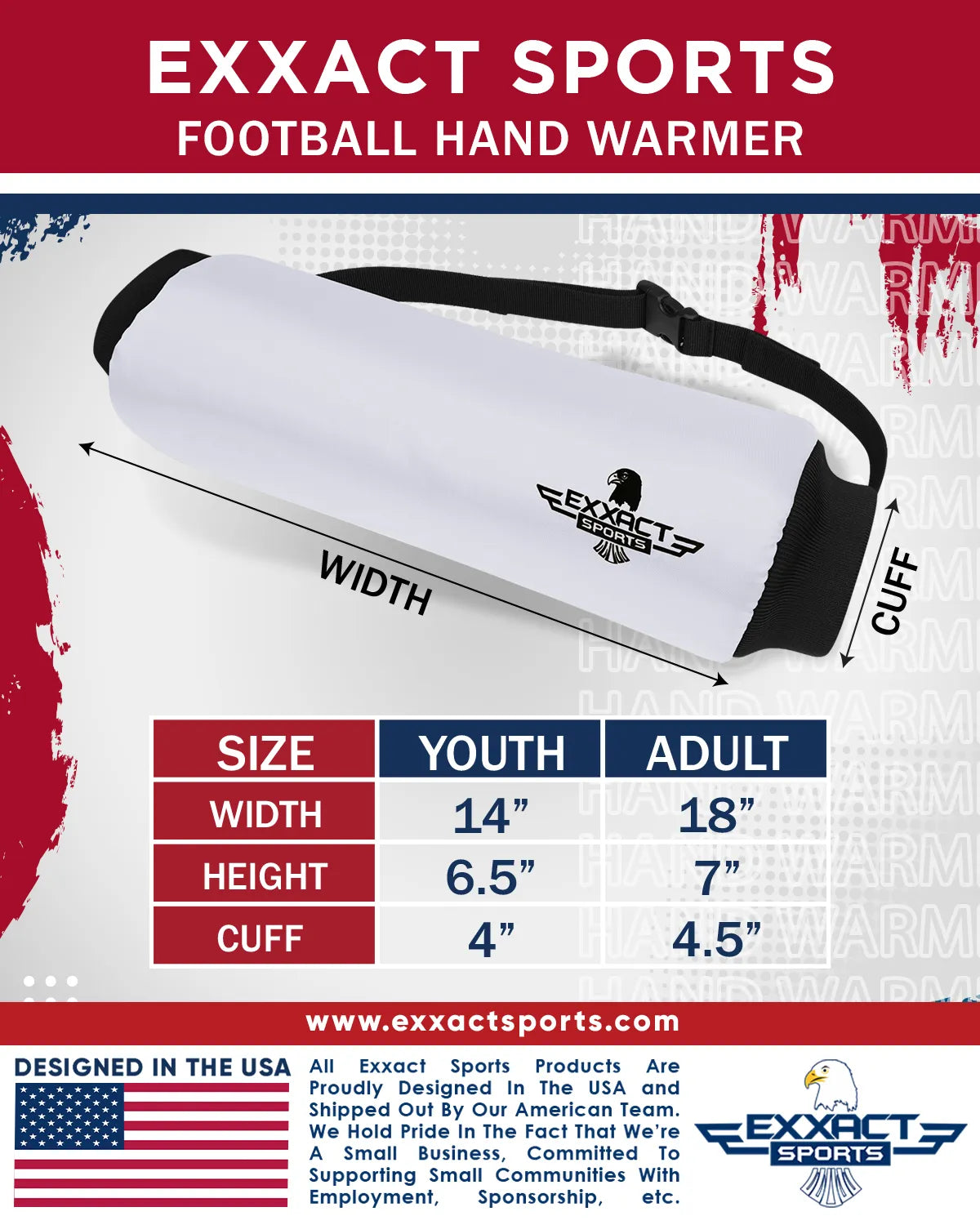 Hand Warmer Mens & Boys Football Pouch (White)