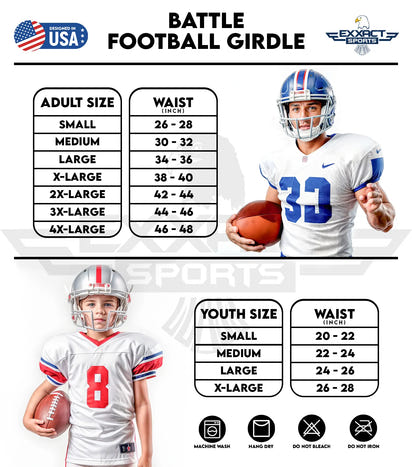 Battle 7-Pad Men's Football Girdle with Cup Pocket (Adult)