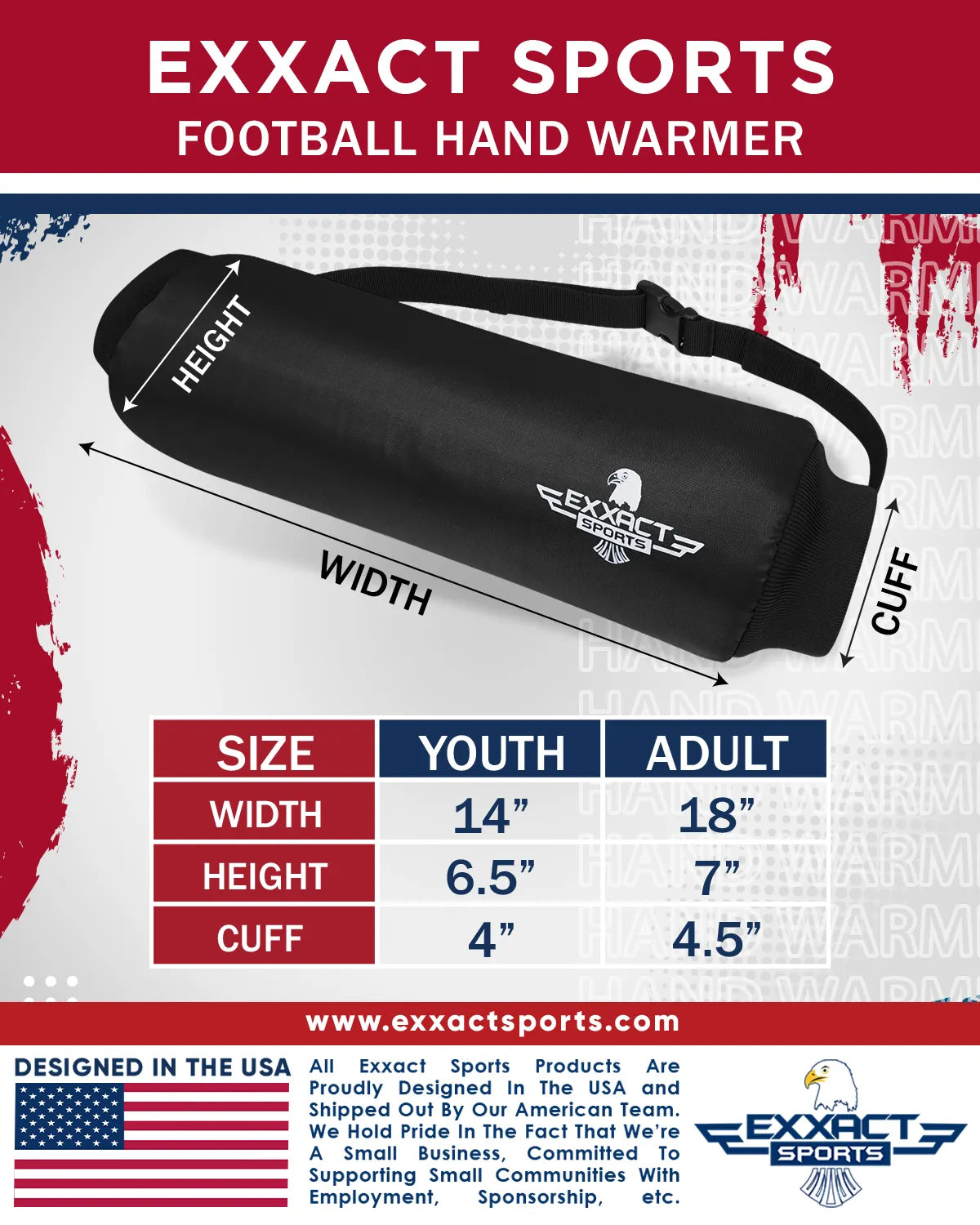 Hand Warmer Mens & Boys Football Pouch (Black)