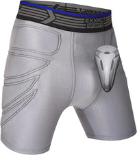 Boy's Padded Sliding Shorts with Hard Protective Cup (Black)