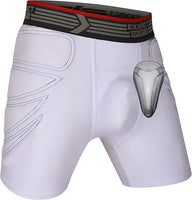 Men's Padded Sliding Shorts with Hard Protective Cup (White)