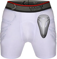 Men's Padded Sliding Shorts with Hard Protective Cup (White)