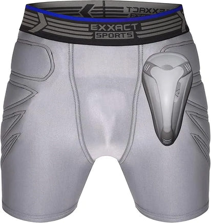 Boy's Padded Sliding Shorts with Hard Protective Cup (Black)