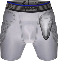 Boy's Padded Sliding Shorts with Hard Protective Cup (Gray)