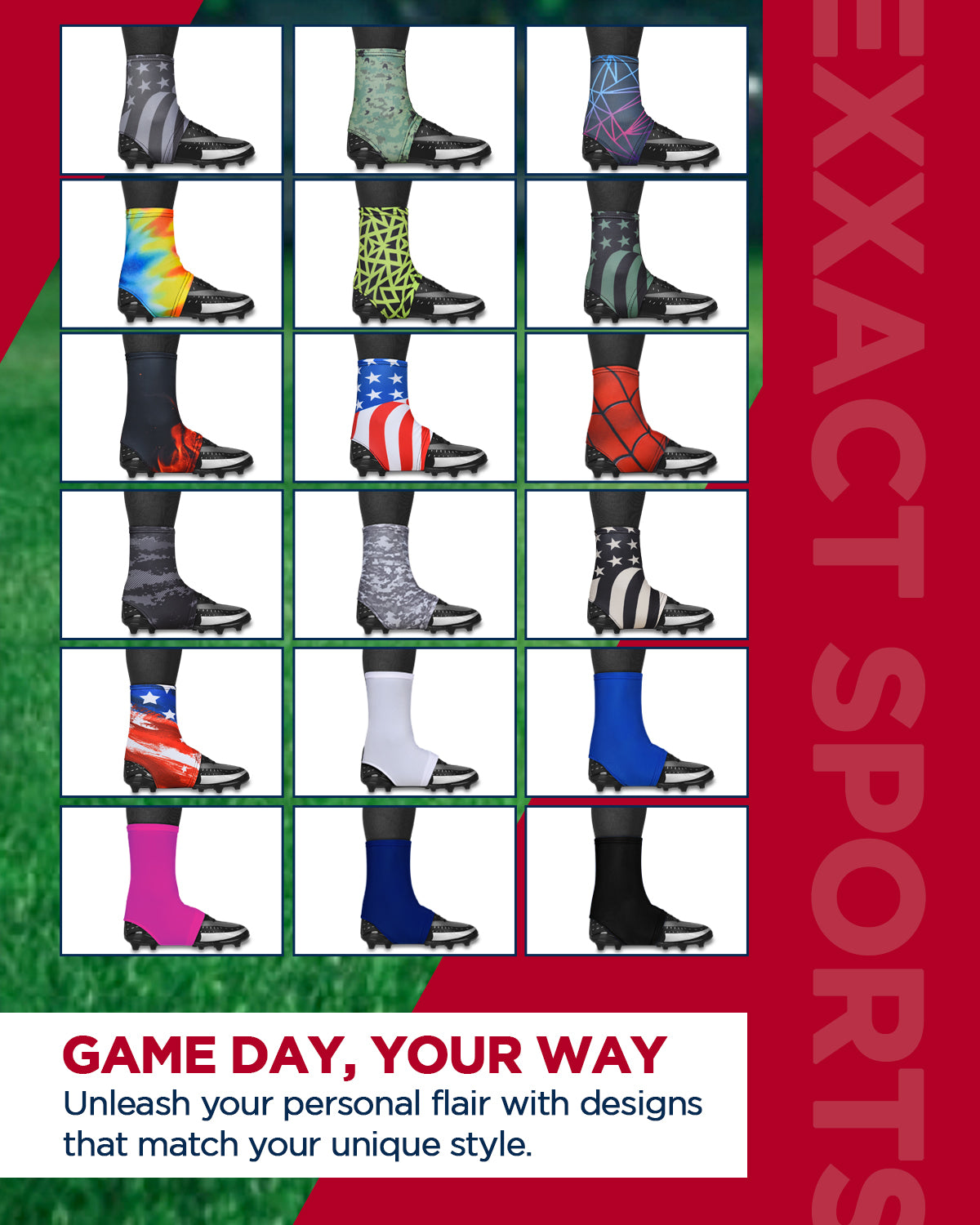 Spats Cleat Men & Boys Football Covers (usa Flag)