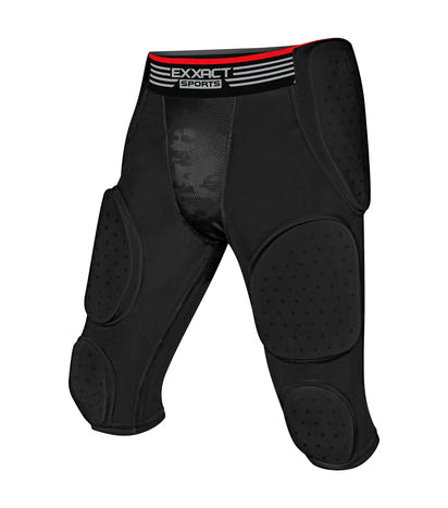 Battle 7-Pad Men's Football Girdle with Cup Pocket Black (Adult)