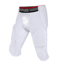 Battle 7-Pad Men's Football Girdle with Cup Pocket White (Adult)