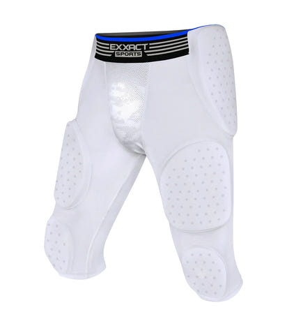Battle 7- Pad Boys Football Girdle with Cup Pocket White (Youth)