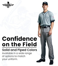 Homerun Men's Full Length Baseball Pants Without Piping (Gray)