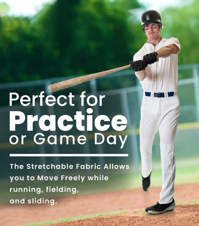 Homerun Men's Full Length Baseball Pants With Piping (Gray)
