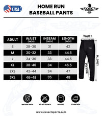 Homerun Men's Full Length Baseball Pants With Piping (White)