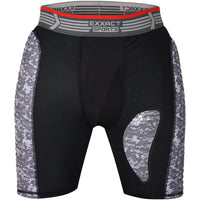 Men's Padded Compression Sliding Shorts with Soft Athletic Cup (Black/Gray)