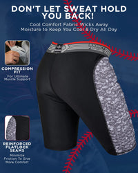 Men's Padded Compression Sliding Shorts with Soft Athletic Cup (Black/Gray)