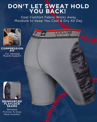 Men's Padded Compression Sliding Shorts with Soft Athletic Cup (Gray/Black)