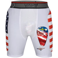 Men's Padded Compression Sliding Shorts with Soft Athletic Cup (Patriot)