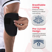 Baseball Elbow Guard with Adjustable Strap (Black)