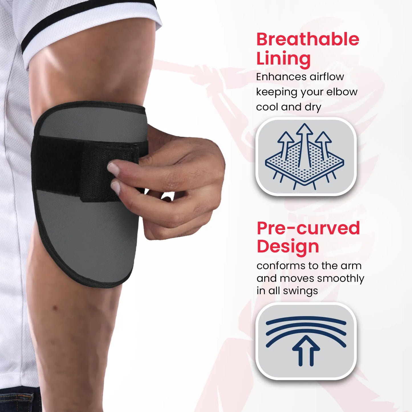 Baseball Elbow Guard with Adjustable Strap (Dark Gray)