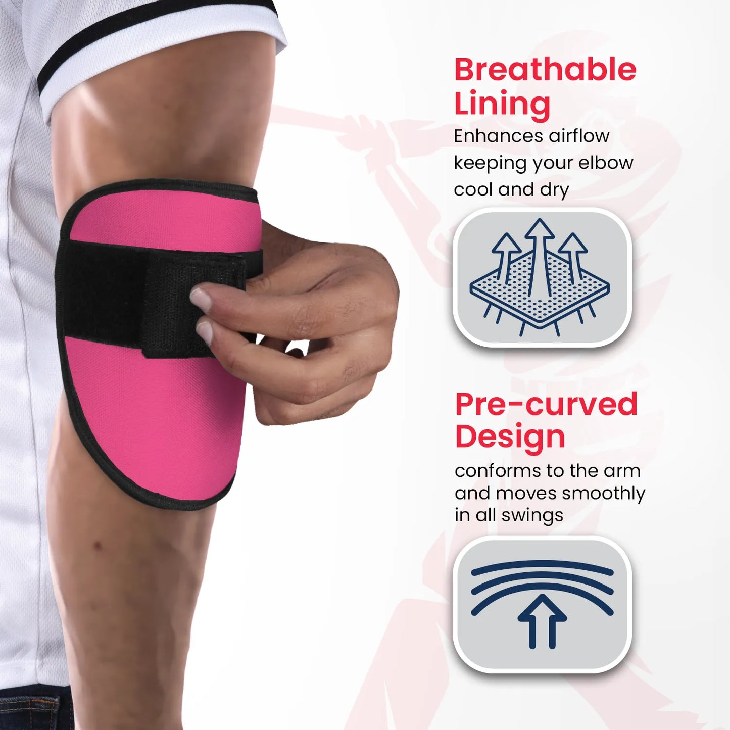 Baseball Elbow Guard with Adjustable Strap (Pink)