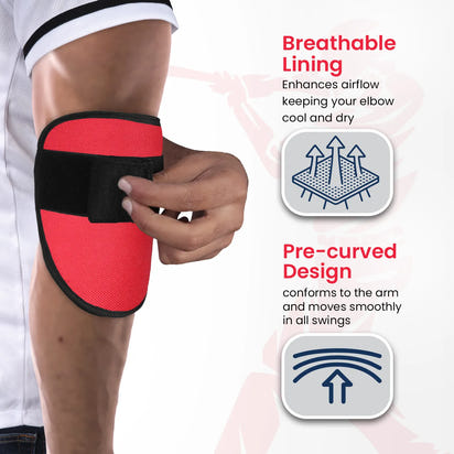 Baseball Elbow Guard with Adjustable Strap (Red)
