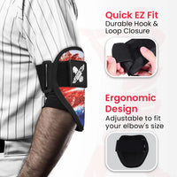 Baseball Elbow Guard with Adjustable Strap (Brushy USA Flag)