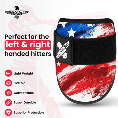Baseball Elbow Guard with Adjustable Strap (Brushy USA Flag)