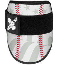 Baseball Elbow Guard with Adjustable Strap (White Baseball Flag)