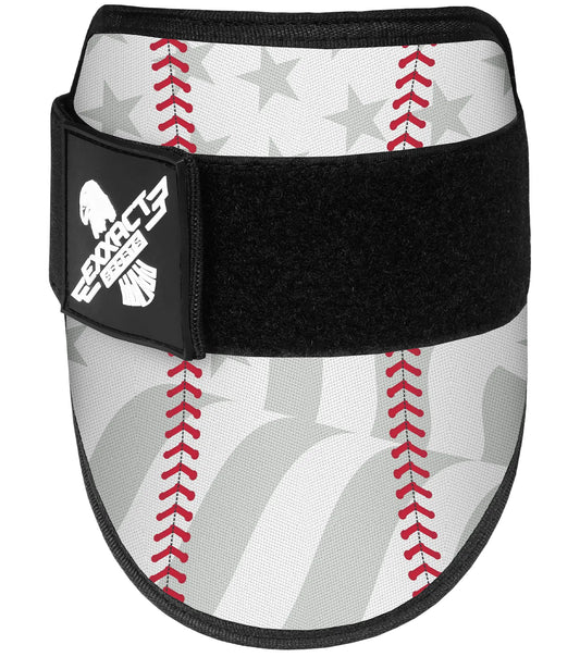 Baseball Elbow Guard with Adjustable Strap (White Baseball Flag)