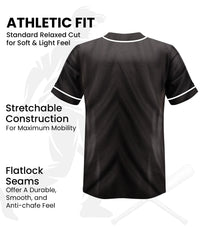 Baseball Jersey for Men and Women, 2-Button Plain Jersey
