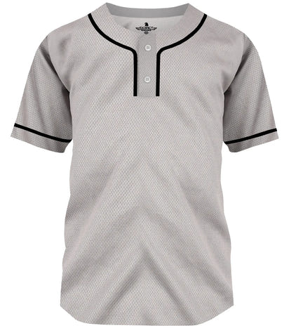 Baseball Jersey for Men and Women, 2-Button Plain Jersey