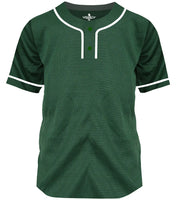 Baseball Jersey for Men and Women, 2-Button Plain Jersey (Dark Green)