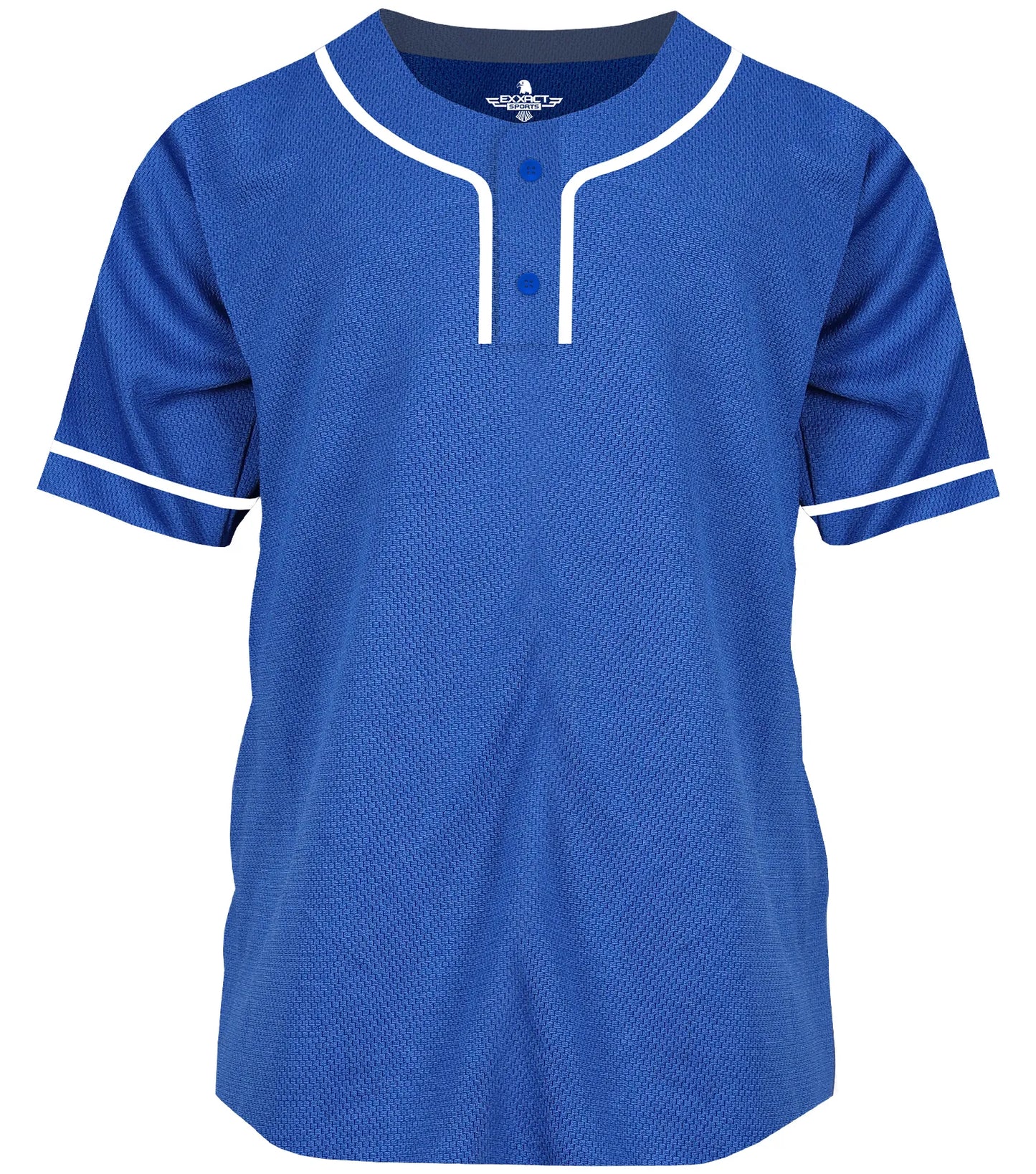 Baseball Jersey 2-Button Plain Baseball Men Jersey (Royal Blue)