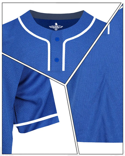 Baseball Jersey 2-Button Plain Baseball Men Jersey (Royal Blue)
