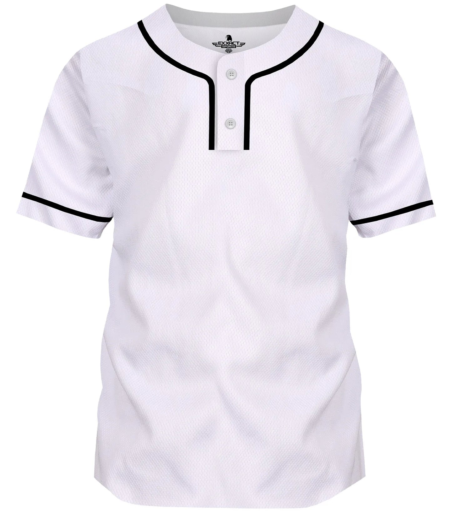 Baseball Jersey for Men and Women, 2-Button Plain Jersey
