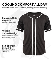 Baseball Jersey for Men and Women, Full Button Down Jersey