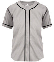Baseball Jersey for Men and Women, Button Down Plain Jersey (Gray)