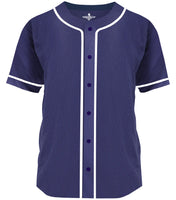 Baseball Jersey for Men and Women, Button Down Plain Jersey (Navy)
