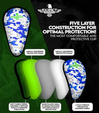 Boys Compression Shorts with Soft Athletic Cup White (Youth)