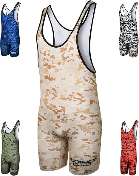 Men's Camouflage Wrestling Singlets (Desert Camo)