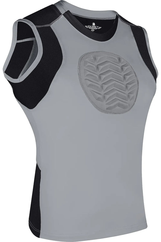 Youth Boys Baseball Chest Protector For Sternum Heart Protection (Gray)