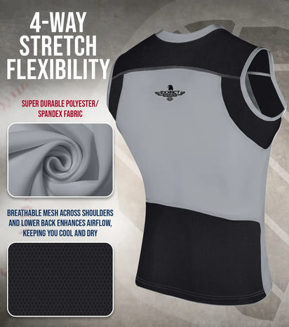 Youth Boys Baseball Chest Protector For Sternum Heart Protection (Gray)