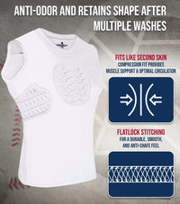 Youth Boys Baseball Chest & Rib Protector For Sternum Heart Protection (White)