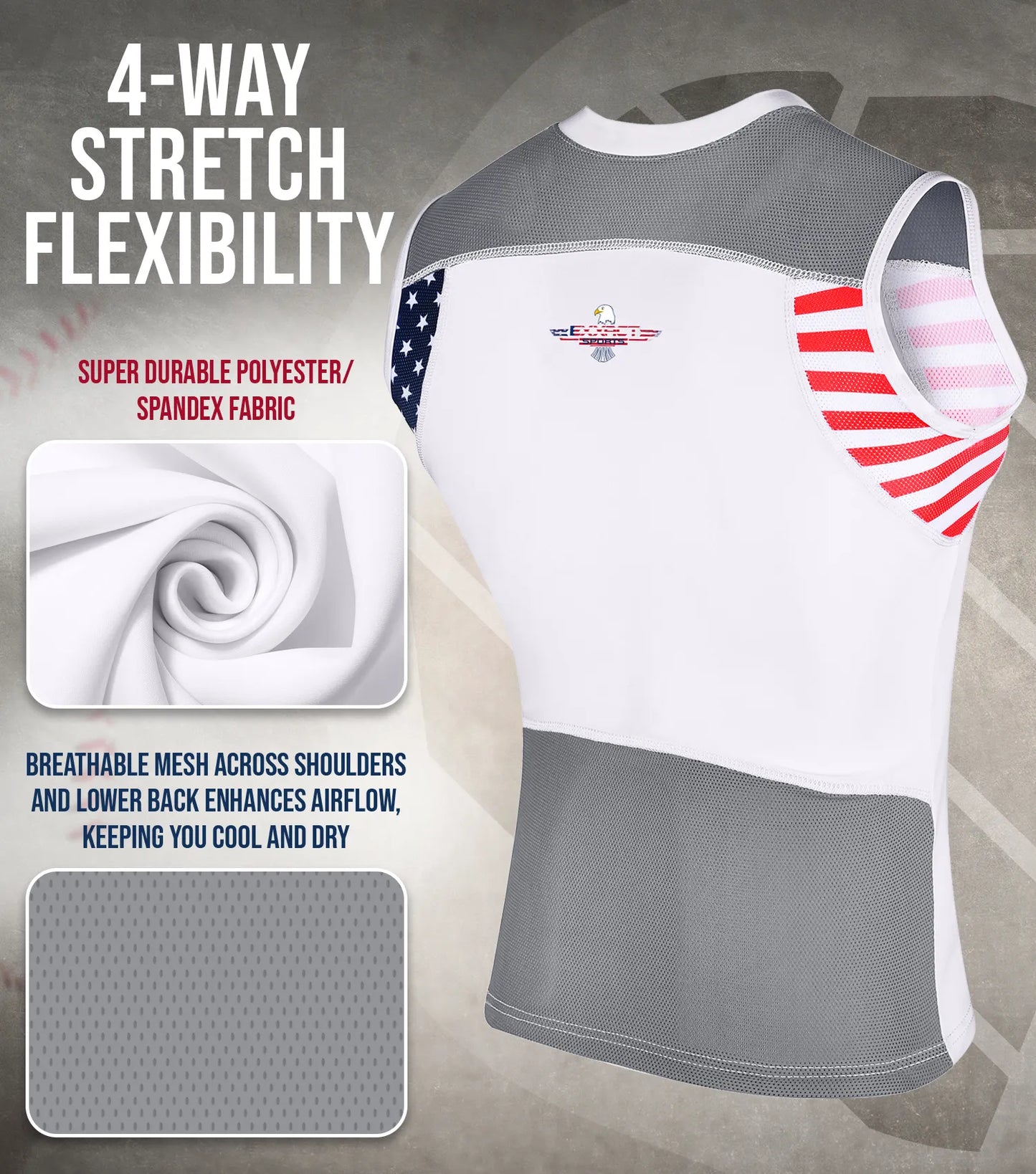 Youth Boys Baseball Chest Protector For Sternum Heart Protection (Patriot)