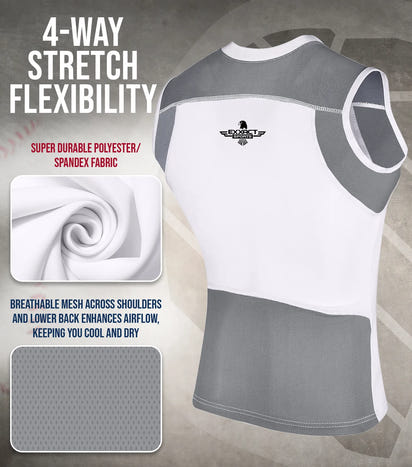 Youth Boys Baseball Chest Protector For Sternum Heart Protection (White)