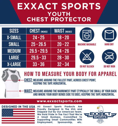 Youth Boys Baseball Chest Protector For Sternum Heart Protection (White)