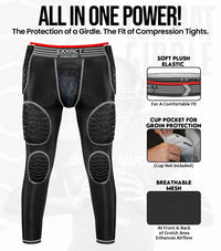 Men's Combat 7-Pads Compression Pant (Black)