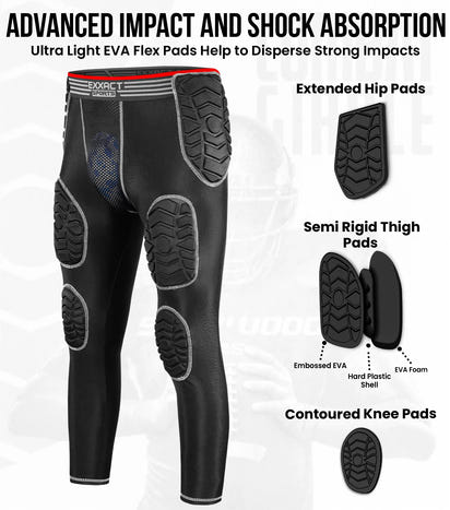 Men's Combat 7-Pads Compression Pant (Black)