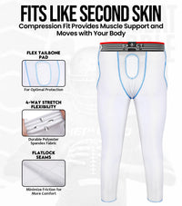 Men's Combat 7-Pads Compression Pant (White)