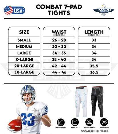 Men's Combat 7-Pads Compression Pant (White)