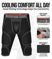 Combat 7 Pads Men's Football Girdle with Cup Pocket (Adult)
