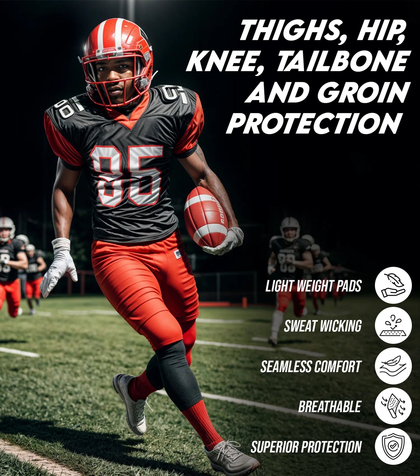 Combat 7 Pads Men's Football Girdle with Cup Pocket (Adult)